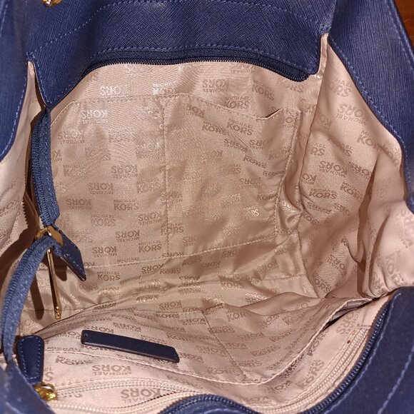 Michael Kors Navy Saffiano Shoulder Bag - Picture 3 of 9